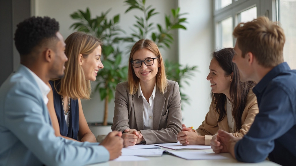 Team in gesprek over gezamenlijke doelen